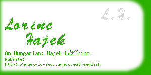 lorinc hajek business card